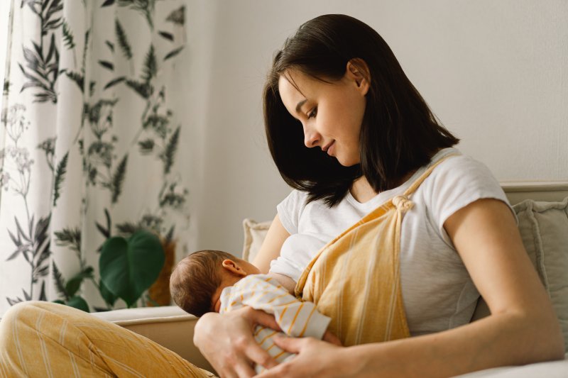 Portrait of a breastfeeding mother